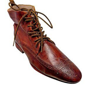 EDG by‎ EDUARDO G Russet Buttery Leather Wingtip Brogue Boots